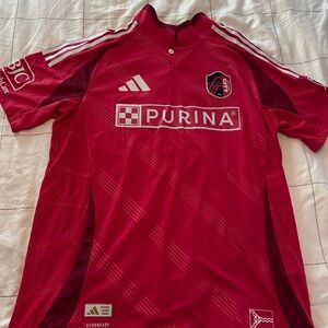 NWT-St. Louis City SC Men’s Red 2025 Forever CITY red On-Field Authentic Jersey